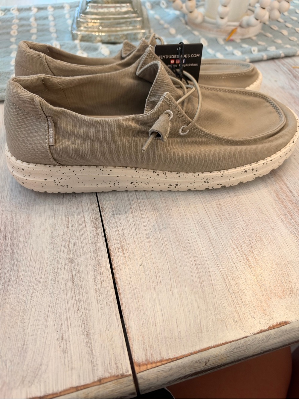 Title: NWT HEYDUDE Wendy Grey Canvas Slip-On Shoes Women’s Size 10